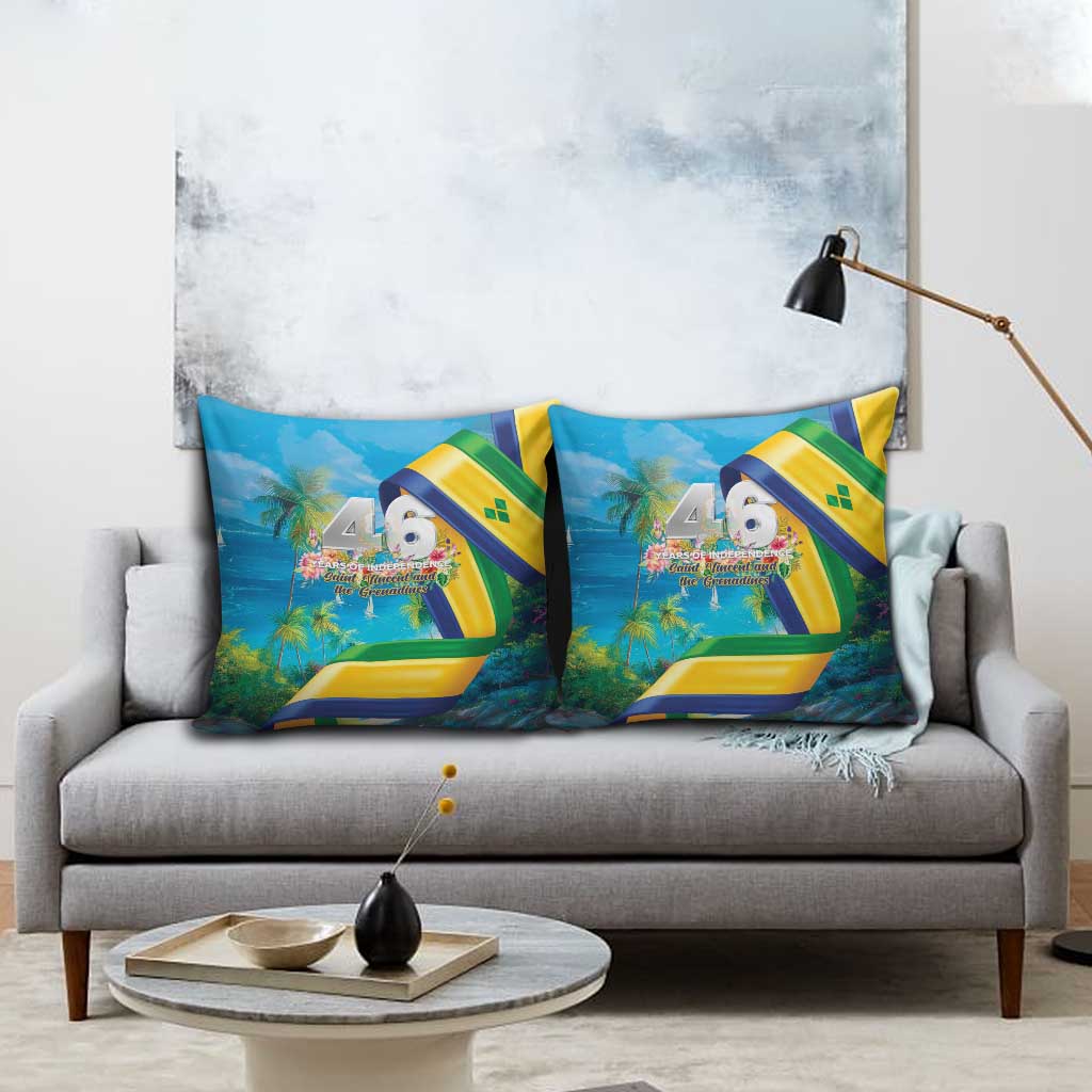 Saint Vincent And The Grenadines Pillow Cover 46 Years Of Independence - Wonder Print Shop