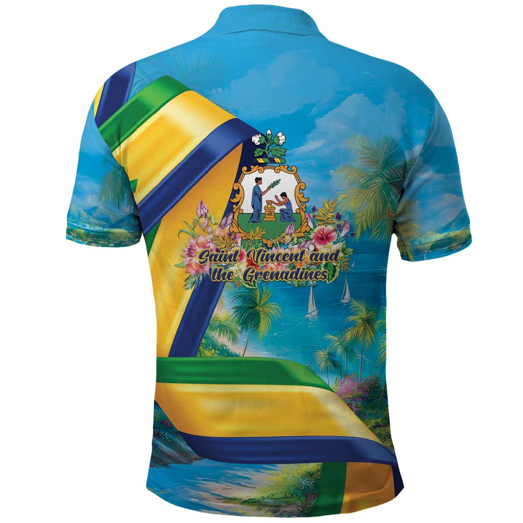Saint Vincent And The Grenadines Polo Shirt 46 Years Of Independence - Wonder Print Shop