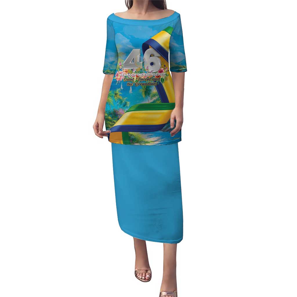 Saint Vincent And The Grenadines Puletasi 46 Years Of Independence - Wonder Print Shop