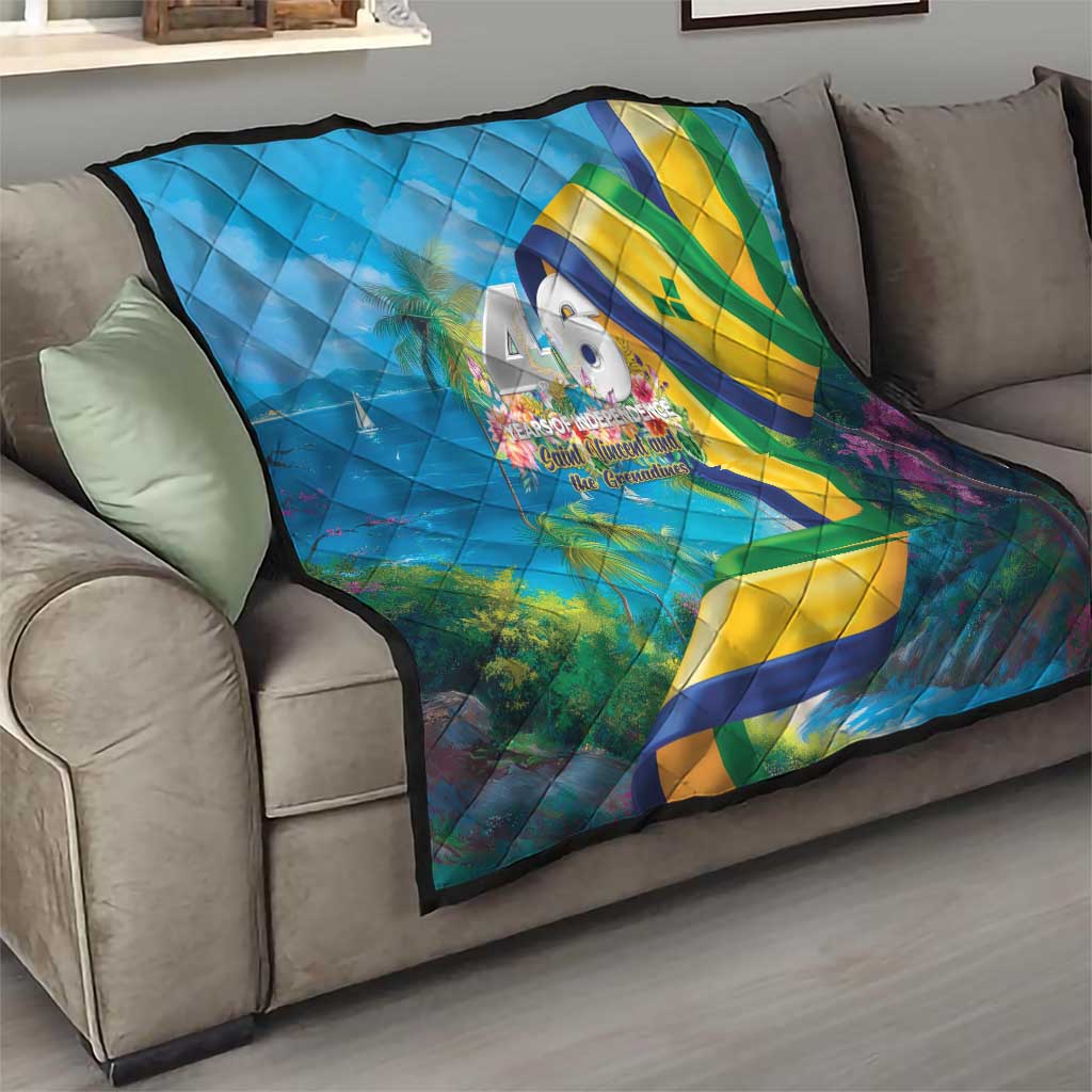 Saint Vincent And The Grenadines Quilt 46 Years Of Independence - Wonder Print Shop