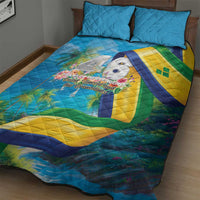 Saint Vincent And The Grenadines Quilt Bed Set 46 Years Of Independence - Wonder Print Shop