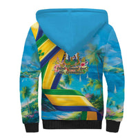 Saint Vincent And The Grenadines Sherpa Hoodie 46 Years Of Independence - Wonder Print Shop