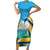 Saint Vincent And The Grenadines Short Sleeve Bodycon Dress 46 Years Of Independence - Wonder Print Shop