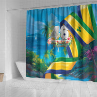 Saint Vincent And The Grenadines Shower Curtain 46 Years Of Independence - Wonder Print Shop