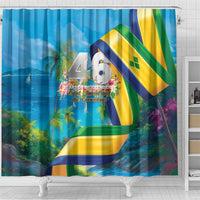 Saint Vincent And The Grenadines Shower Curtain 46 Years Of Independence - Wonder Print Shop