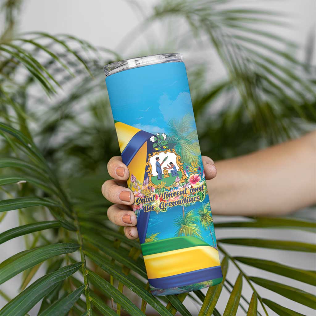 Saint Vincent And The Grenadines Skinny Tumbler 46 Years Of Independence - Wonder Print Shop