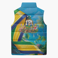 Saint Vincent And The Grenadines Sleeveless Puffer Jacket 46 Years Of Independence - Wonder Print Shop