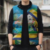 Saint Vincent And The Grenadines Sleeveless Puffer Jacket 46 Years Of Independence - Wonder Print Shop