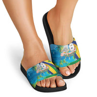 Saint Vincent And The Grenadines Slide Sandals 46 Years Of Independence - Wonder Print Shop