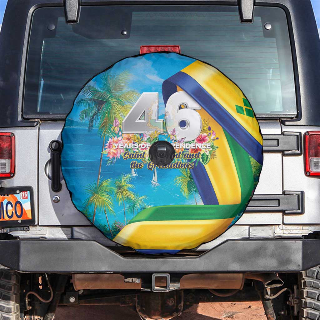 Saint Vincent And The Grenadines Spare Tire Cover 46 Years Of Independence - Wonder Print Shop