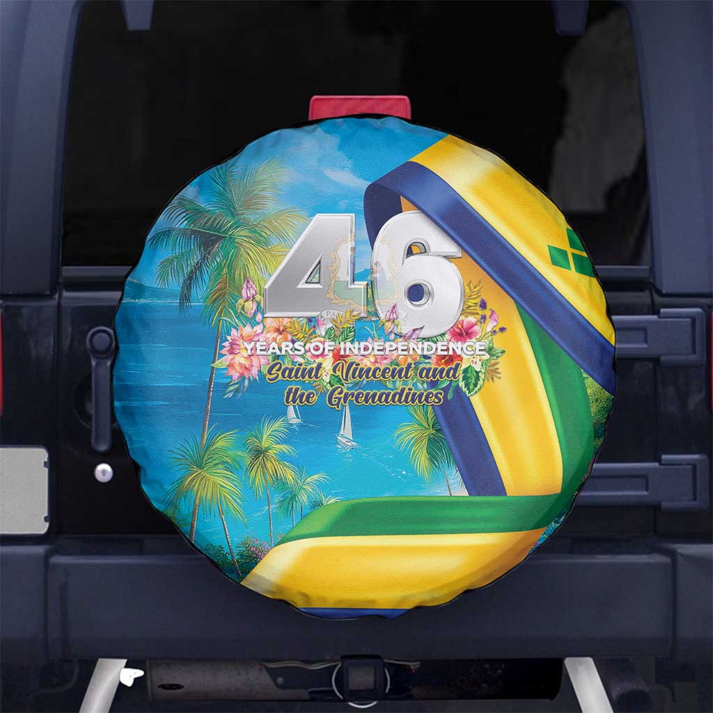 Saint Vincent And The Grenadines Spare Tire Cover 46 Years Of Independence - Wonder Print Shop