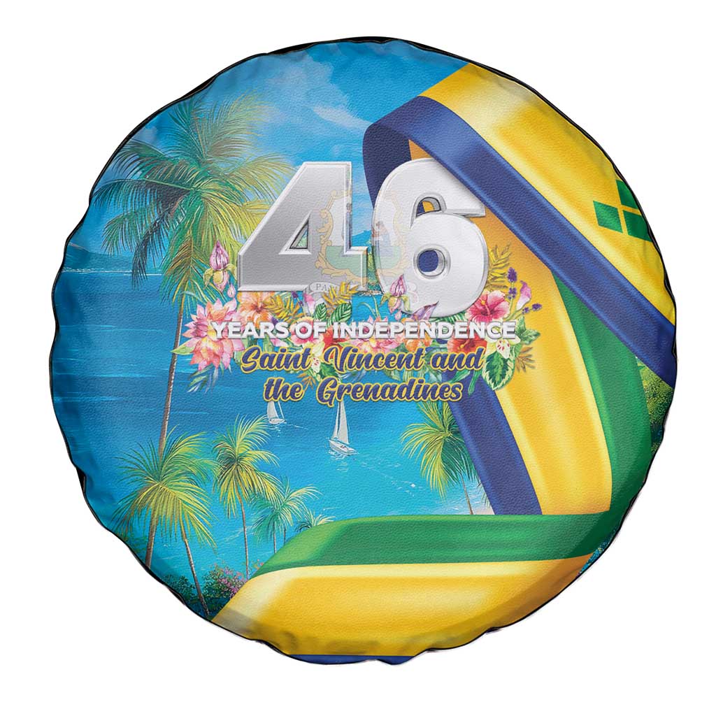 Saint Vincent And The Grenadines Spare Tire Cover 46 Years Of Independence - Wonder Print Shop