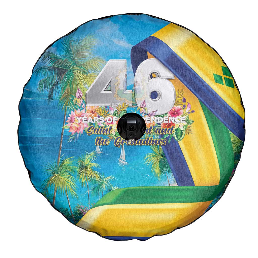 Saint Vincent And The Grenadines Spare Tire Cover 46 Years Of Independence - Wonder Print Shop