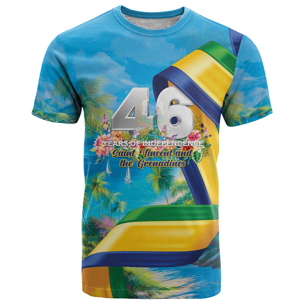 Saint Vincent And The Grenadines T Shirt 46 Years Of Independence - Wonder Print Shop