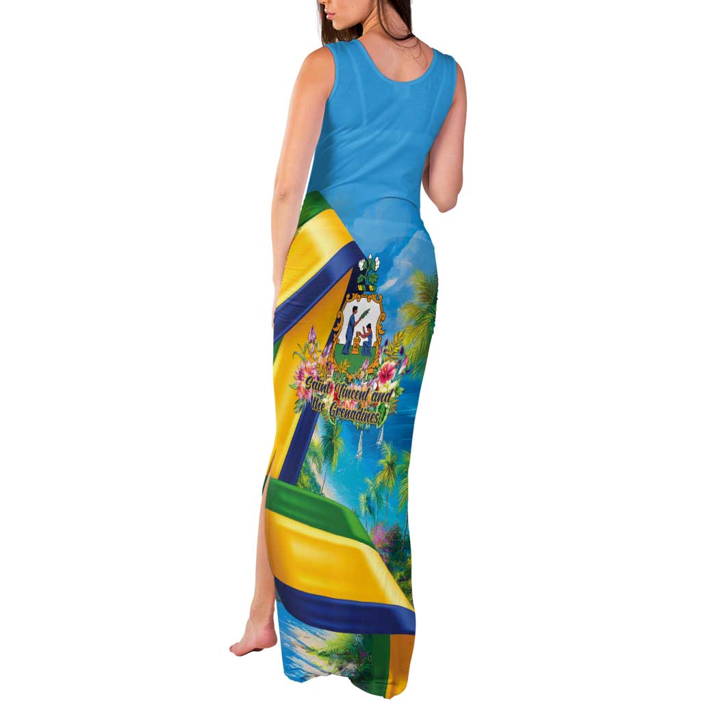 Saint Vincent And The Grenadines Tank Maxi Dress 46 Years Of Independence - Wonder Print Shop
