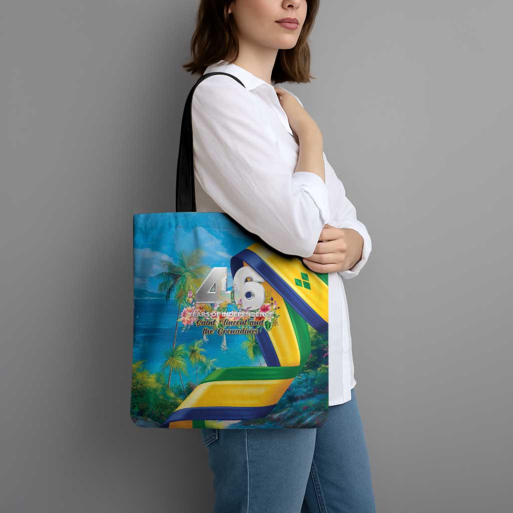 Saint Vincent And The Grenadines Tote Bag 46 Years Of Independence - Wonder Print Shop