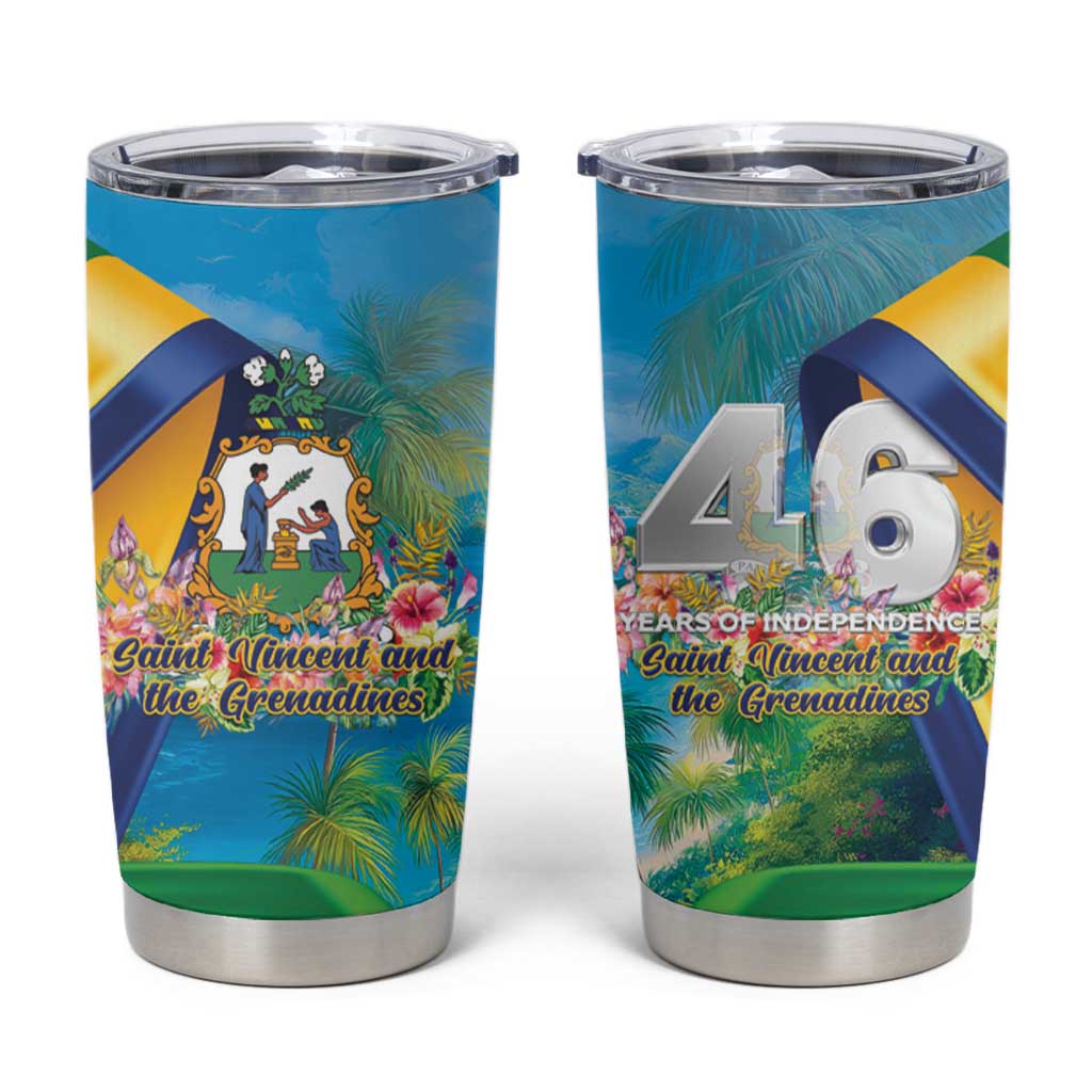 Saint Vincent And The Grenadines Tumbler Cup 46 Years Of Independence - Wonder Print Shop