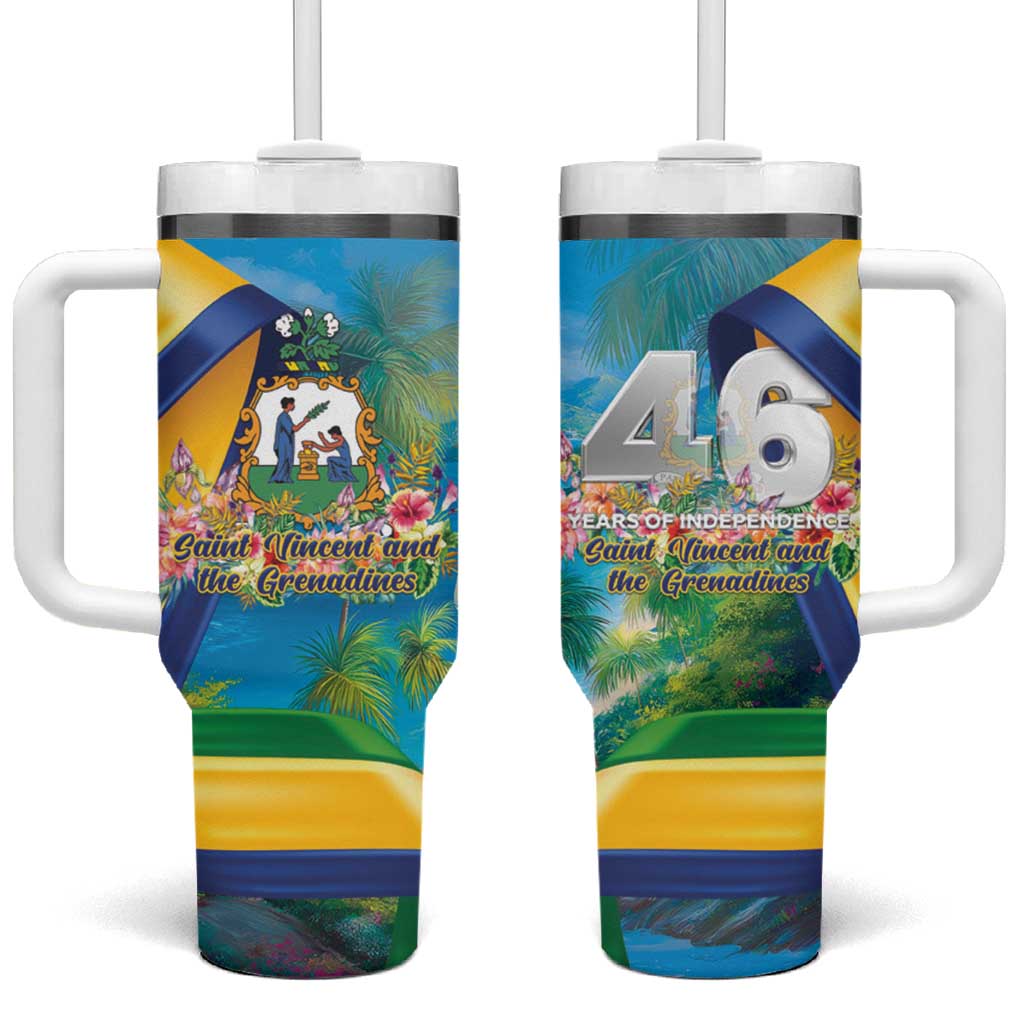 Saint Vincent And The Grenadines Tumbler With Handle 46 Years Of Independence - Wonder Print Shop