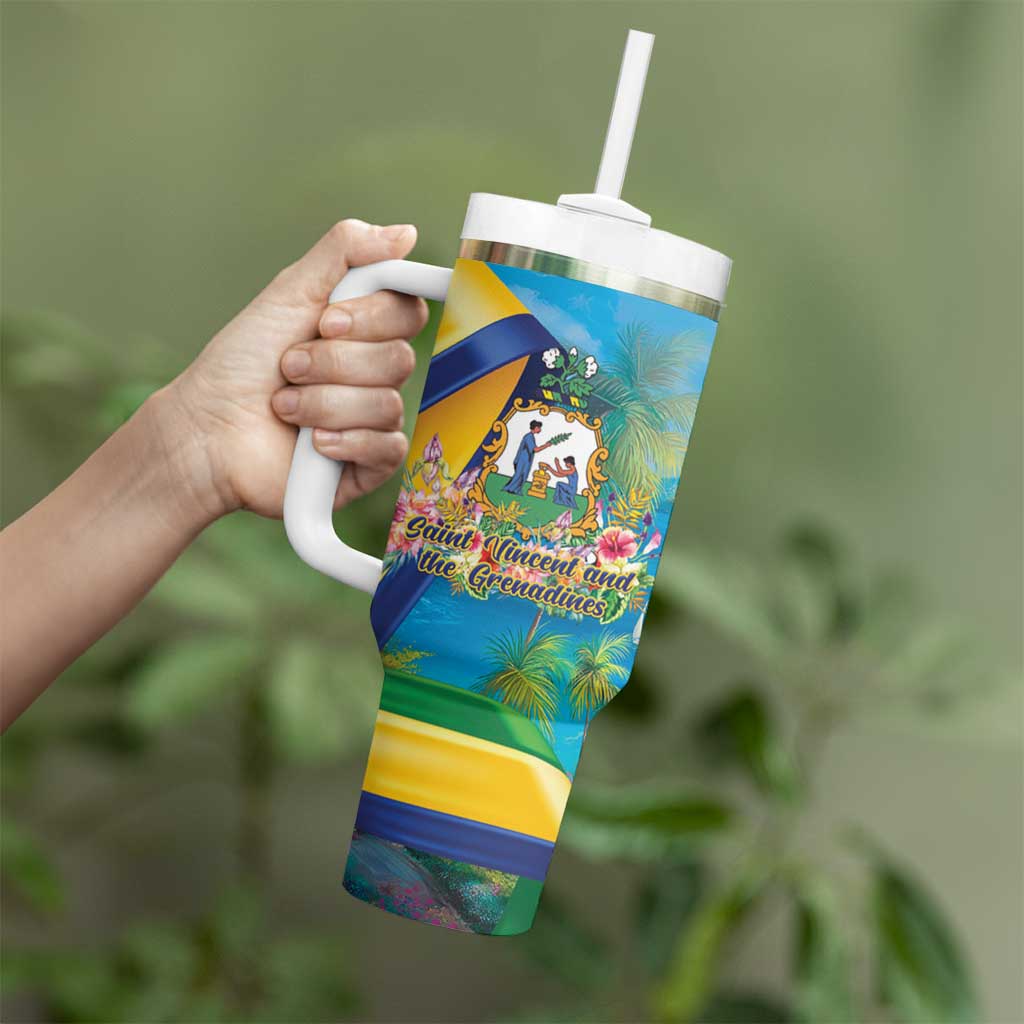 Saint Vincent And The Grenadines Tumbler With Handle 46 Years Of Independence - Wonder Print Shop