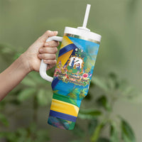 Saint Vincent And The Grenadines Tumbler With Handle 46 Years Of Independence - Wonder Print Shop