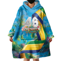 Saint Vincent And The Grenadines Wearable Blanket Hoodie 46 Years Of Independence - Wonder Print Shop