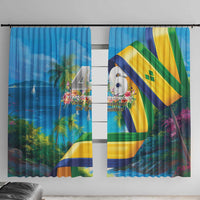 Saint Vincent And The Grenadines Window Curtain 46 Years Of Independence - Wonder Print Shop