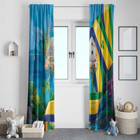 Saint Vincent And The Grenadines Window Curtain 46 Years Of Independence - Wonder Print Shop