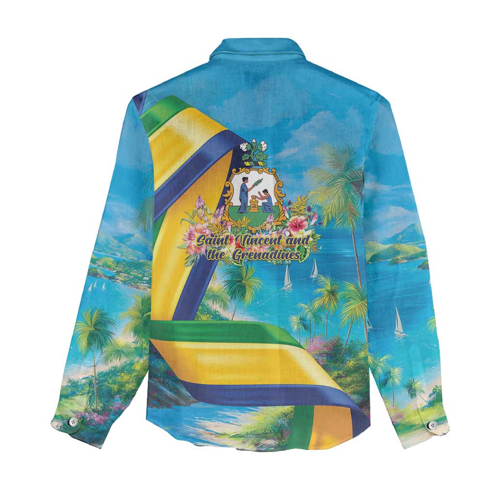 Saint Vincent And The Grenadines Women Casual Shirt 46 Years Of Independence - Wonder Print Shop