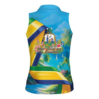 Saint Vincent And The Grenadines Women Sleeveless Polo Shirt 46 Years Of Independence - Wonder Print Shop