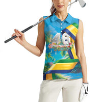 Saint Vincent And The Grenadines Women Sleeveless Polo Shirt 46 Years Of Independence - Wonder Print Shop