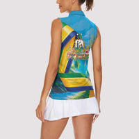 Saint Vincent And The Grenadines Women Sleeveless Polo Shirt 46 Years Of Independence - Wonder Print Shop