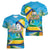 Saint Vincent And The Grenadines Women V-Neck T-Shirt 46 Years Of Independence - Wonder Print Shop