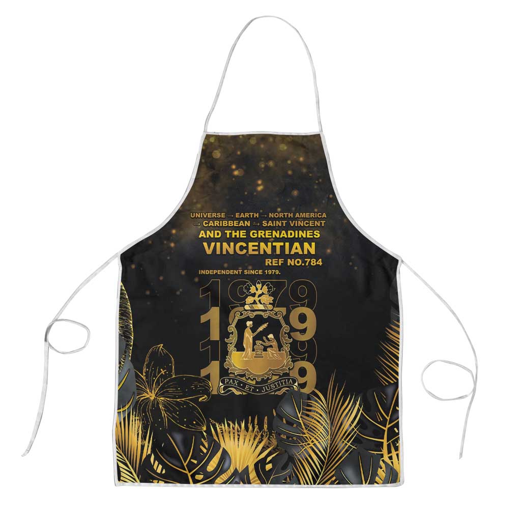 Saint Vincent And The Grenadines 1979 Apron Gold Tropical Leaves And Coat Of Arms - Wonder Print Shop