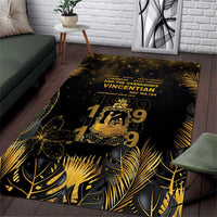 Saint Vincent And The Grenadines 1979 Area Rug Gold Tropical Leaves And Coat Of Arms - Wonder Print Shop