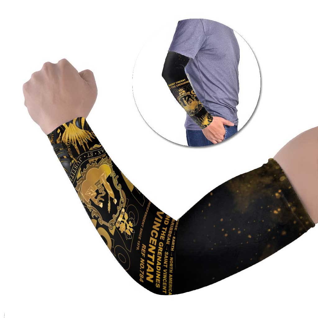 Saint Vincent And The Grenadines 1979 Arm Sleeves Gold Tropical Leaves And Coat Of Arms - Wonder Print Shop