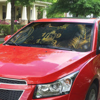 Saint Vincent And The Grenadines 1979 Auto Sun Shade Gold Tropical Leaves And Coat Of Arms - Wonder Print Shop