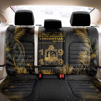 Saint Vincent And The Grenadines 1979 Back Car Seat Cover Gold Tropical Leaves And Coat Of Arms - Wonder Print Shop