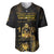 Saint Vincent And The Grenadines 1979 Baseball Jersey Gold Tropical Leaves And Coat Of Arms - Wonder Print Shop