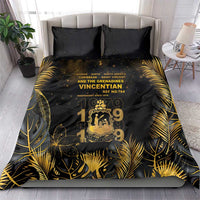 Saint Vincent And The Grenadines 1979 Bedding Set Gold Tropical Leaves And Coat Of Arms - Wonder Print Shop