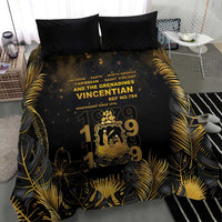 Saint Vincent And The Grenadines 1979 Bedding Set Gold Tropical Leaves And Coat Of Arms - Wonder Print Shop