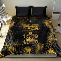 Saint Vincent And The Grenadines 1979 Bedding Set Gold Tropical Leaves And Coat Of Arms - Wonder Print Shop