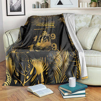 Saint Vincent And The Grenadines 1979 Blanket Gold Tropical Leaves And Coat Of Arms - Wonder Print Shop