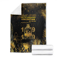Saint Vincent And The Grenadines 1979 Blanket Gold Tropical Leaves And Coat Of Arms - Wonder Print Shop