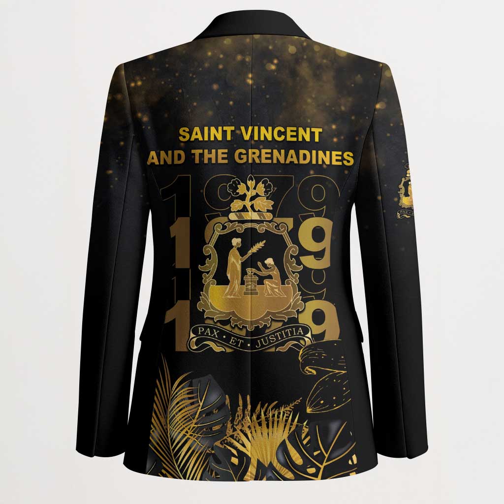 Saint Vincent And The Grenadines 1979 Blazer Gold Tropical Leaves And Coat Of Arms - Wonder Print Shop