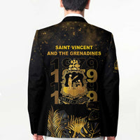 Saint Vincent And The Grenadines 1979 Blazer Gold Tropical Leaves And Coat Of Arms - Wonder Print Shop