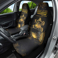 Saint Vincent And The Grenadines 1979 Car Seat Cover Gold Tropical Leaves And Coat Of Arms - Wonder Print Shop