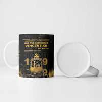 Saint Vincent And The Grenadines 1979 Ceramic Mug Gold Tropical Leaves And Coat Of Arms - Wonder Print Shop