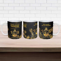 Saint Vincent And The Grenadines 1979 Ceramic Mug Gold Tropical Leaves And Coat Of Arms - Wonder Print Shop