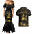 Saint Vincent And The Grenadines 1979 Couples Matching Mermaid Dress and Hawaiian Shirt Gold Tropical Leaves And Coat Of Arms - Wonder Print Shop