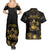 Saint Vincent And The Grenadines 1979 Couples Matching Summer Maxi Dress and Hawaiian Shirt Gold Tropical Leaves And Coat Of Arms - Wonder Print Shop